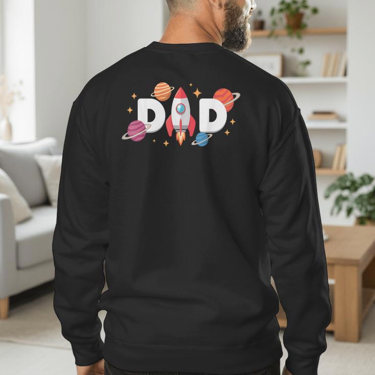 Dad Of The Birthday Boys Space Astronaut 1st Birthday Family Men's Sweatshirt Back Print