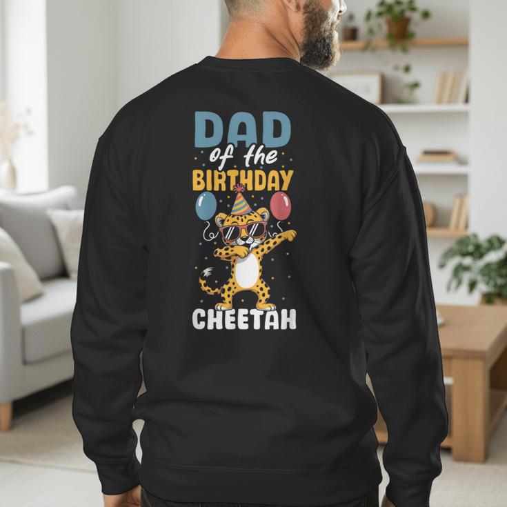 Dad Of The Birthday Girl Boy Cheetah Men's Sweatshirt Back Print