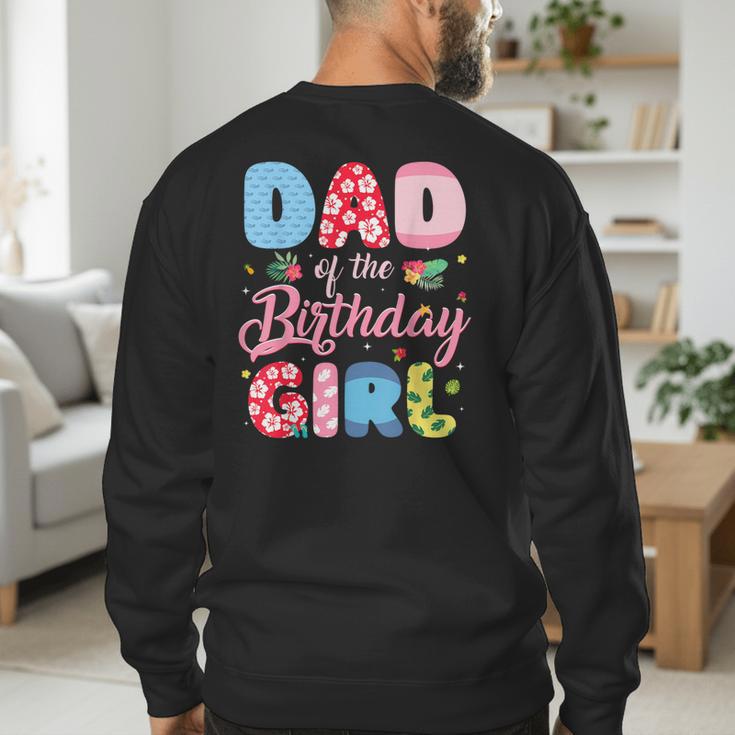 Dad Of The Birthday Girl Family Summer Beach Birthday Party Men's Sweatshirt Back Print