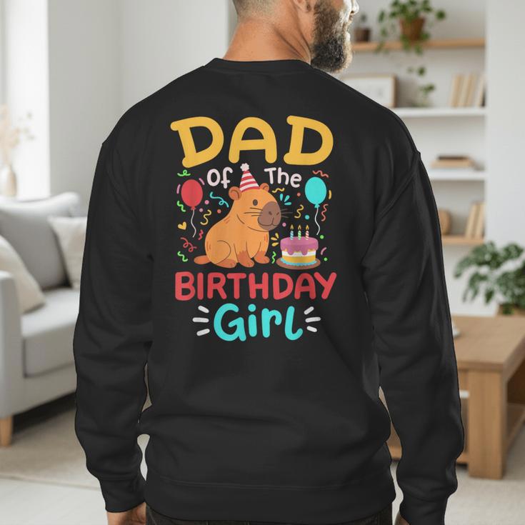 Dad Of The Birthday Girl Kids Cute Capybara Bday Family Men's Sweatshirt Back Print