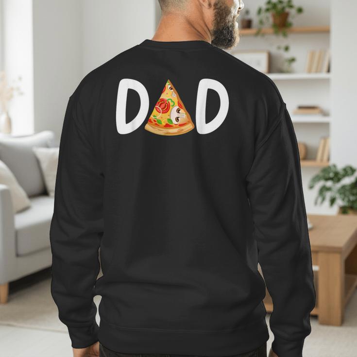 Dad Birthday Pizza 1st Birthday Pizza Family Matching Men's Sweatshirt Back Print Dad Birthday Pizza 1st Birthday Pizza Family Matching Men's Sweatshirt Back Print