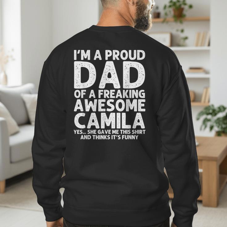 Dad Of CAMILA Father's Day Personalized Name Joke Men's Sweatshirt Back Print