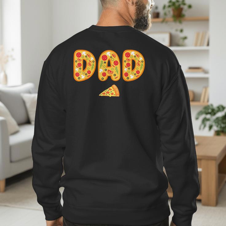 Dad Daddy Matching Birthday Squad Crew Pizza Family Men's Sweatshirt Back Print
