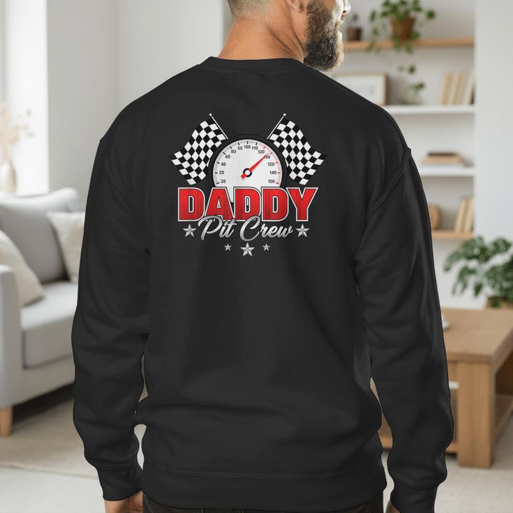 Dad Daddy Pit Crew Race Car Birthday Racing Party Men's Sweatshirt Back Print