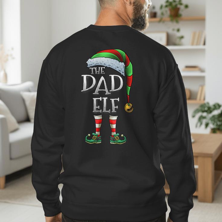 The Dad Elf Shirt Matching Family Dad Christmas Elf Men's Sweatshirt Back Print