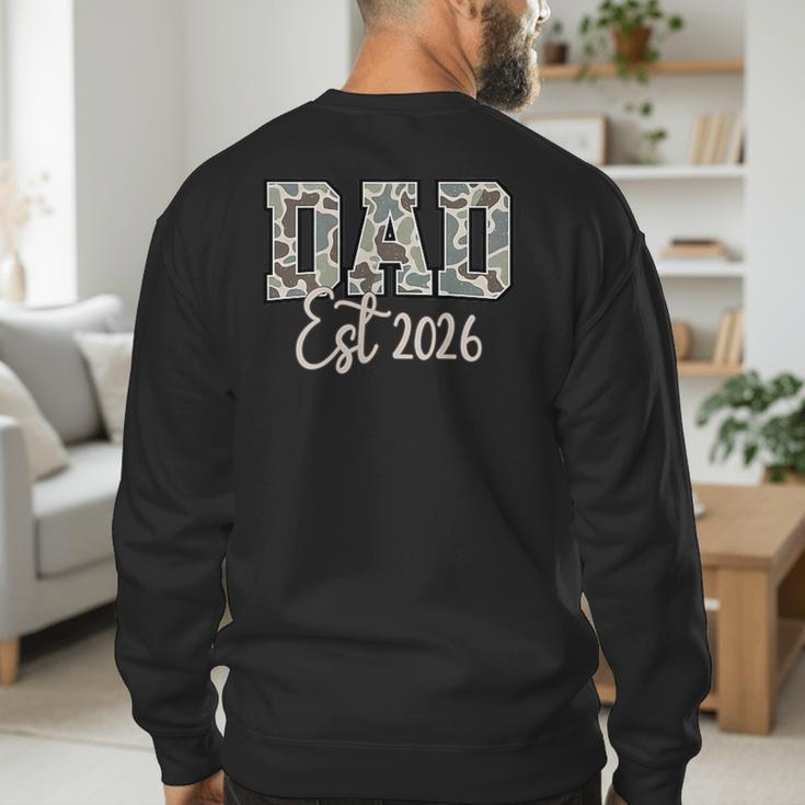 Dad Est 2026 Camo Old School Men Father's Day Dada Men's Sweatshirt Back Print Dad Est 2026 Camo Old School Men Father's Day Dada Men's Sweatshirt Back Print