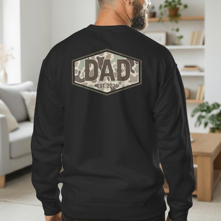 Dad Est 2026 Logo Father 2026 Loading New Dad 2026 Men's Sweatshirt Back Print
