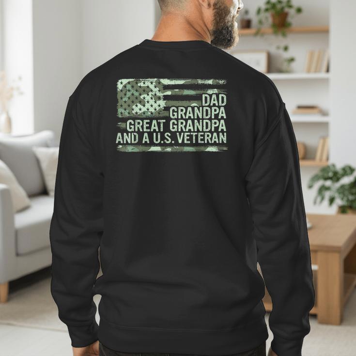Dad Grandpa Great Grandpa Veteran Fathers Day Great Grandpa Men's Sweatshirt Back Print Dad Grandpa Great Grandpa Veteran Fathers Day Great Grandpa Men's Sweatshirt Back Print