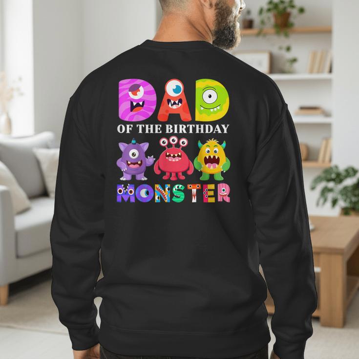 Dad Little Monster Kids 1st Birthday Party Family Monster Small Men's Sweatshirt Back Print