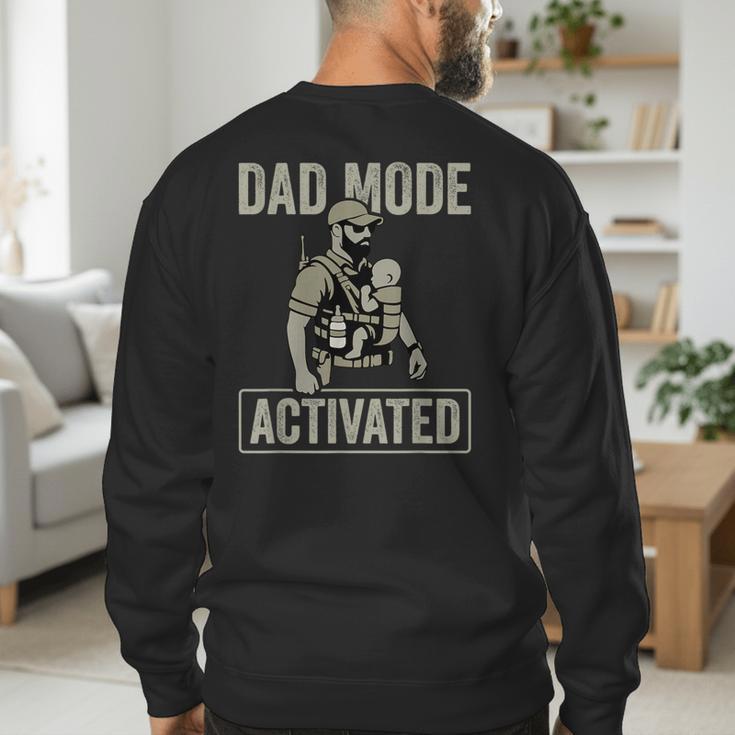 Dad Mode Activated Tactical Baby Carrier Military Father Men's Sweatshirt Back Print Dad Mode Activated Tactical Baby Carrier Military Father Men's Sweatshirt Back Print