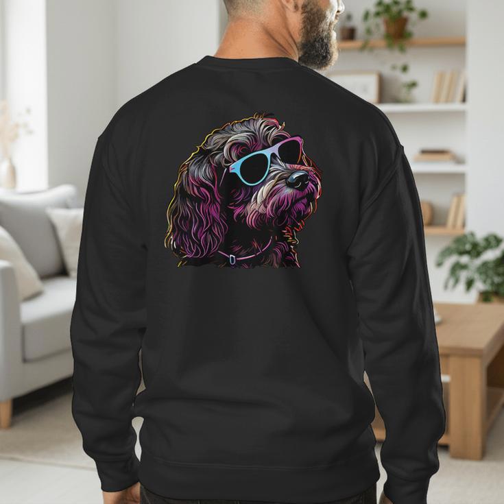 Dad Mom Cool Dog Sunglasses Cockapoo Men's Sweatshirt Back Print