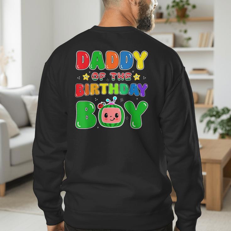 Dad And Mom Daddy Of The Birthday Boy Tee Melon Family Party Men's Sweatshirt Back Print