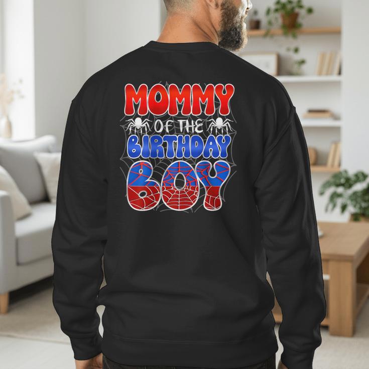Dad And Mom Mommy Birthday Boy Spider Family Matching Men's Sweatshirt Back Print