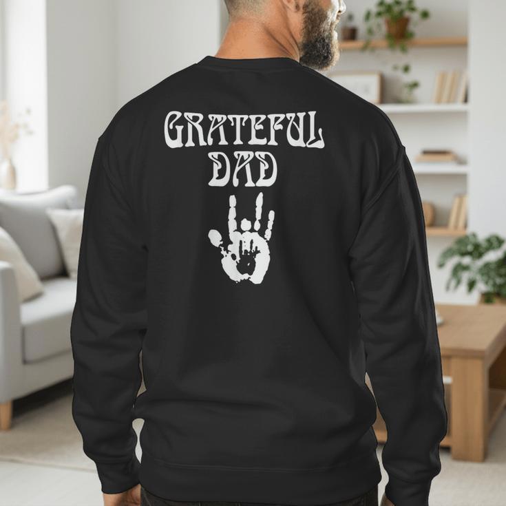 Dad Retro Distressed Grateful Dad Men's Sweatshirt Back Print