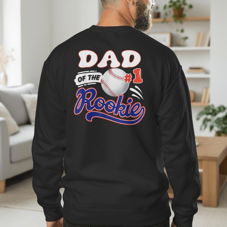 Dad Rookie Of Year 1st Birthday Baseball Theme Matching Men's Sweatshirt Back Print Dad Rookie Of Year 1st Birthday Baseball Theme Matching Men's Sweatshirt Back Print