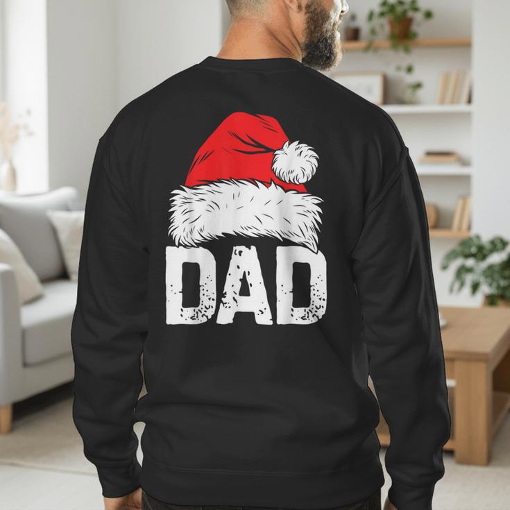 Dad Santa Christmas Family Matching Pajamas Papa Xmas Father Short Sleeve Men's Sweatshirt Back Print Dad Santa Christmas Family Matching Pajamas Papa Xmas Father Short Sleeve Men's Sweatshirt Back Print