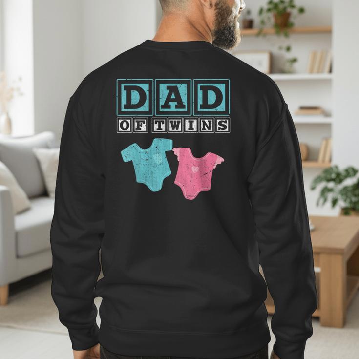 Dad Of Twins Family Daddy Fathers Day Future Parents Men's Sweatshirt Back Print