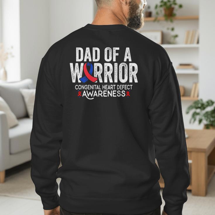 Dad Of a Warrior CHD Congenital Heart Defect Awareness CHD Men's Sweatshirt Back Print
