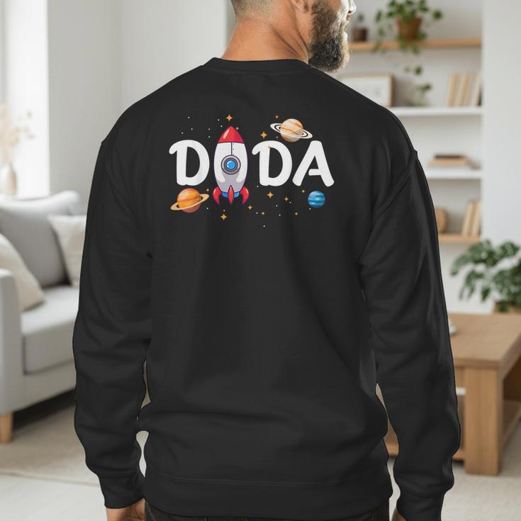 Dada Of The Birthday Boy Space Astronaut 1st Birthday Family Men's Sweatshirt Back Print