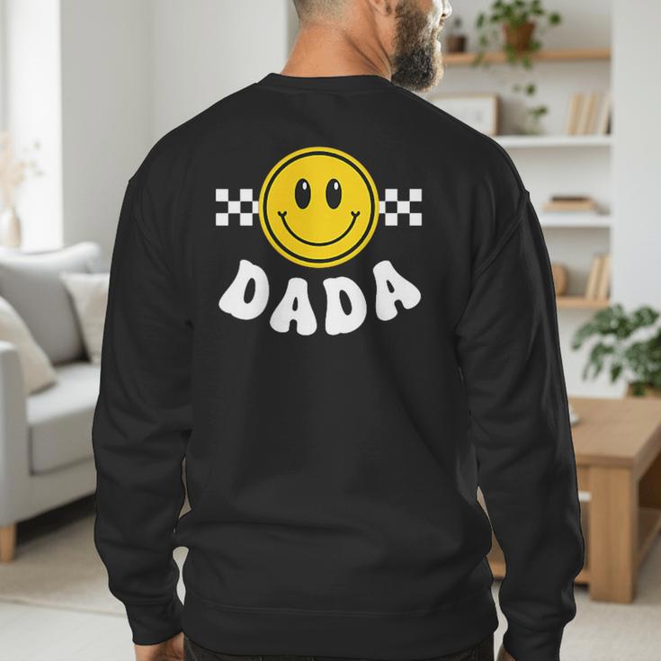 Dada One Happy Dude Birthday Theme 1st Family Matching Mom Men's Sweatshirt Back Print Dada One Happy Dude Birthday Theme 1st Family Matching Mom Men's Sweatshirt Back Print