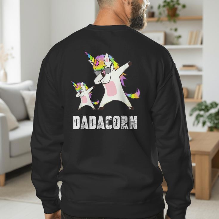 Dadacorn Shirt Unicorn Dad And Baby Best Father Men's Sweatshirt Back Print