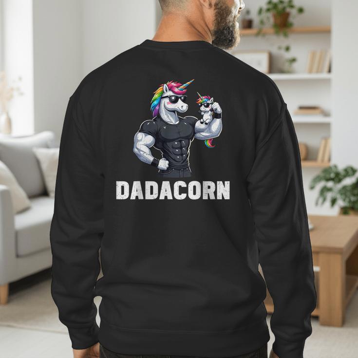 Dadacorn Unicorn Dad Papa Father's Day Daughter Men's Sweatshirt Back Print Dadacorn Unicorn Dad Papa Father's Day Daughter Men's Sweatshirt Back Print