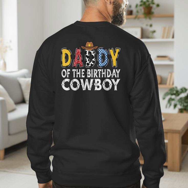 Daddy 1st Birthday Cowboy Western Daddy Birthday Boy Men's Sweatshirt Back Print Daddy 1st Birthday Cowboy Western Daddy Birthday Boy Men's Sweatshirt Back Print