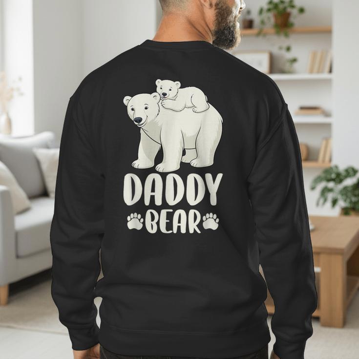 Daddy Bear And Cub Polar Bear Men's Sweatshirt Back Print