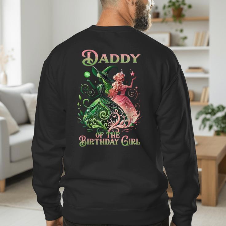 Daddy Of The Birthday Girl Pink And Green Family Matching Men's Sweatshirt Back Print