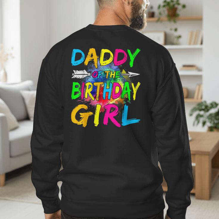 Daddy Of The Birthday Girl Retro 80's Party Men's Sweatshirt Back Print