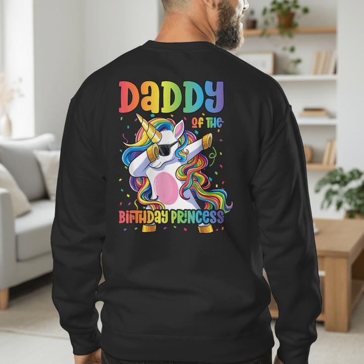 Daddy Of The Birthday Princess Girl Dabbing Unicorn Dad Men's Sweatshirt Back Print Daddy Of The Birthday Princess Girl Dabbing Unicorn Dad Men's Sweatshirt Back Print