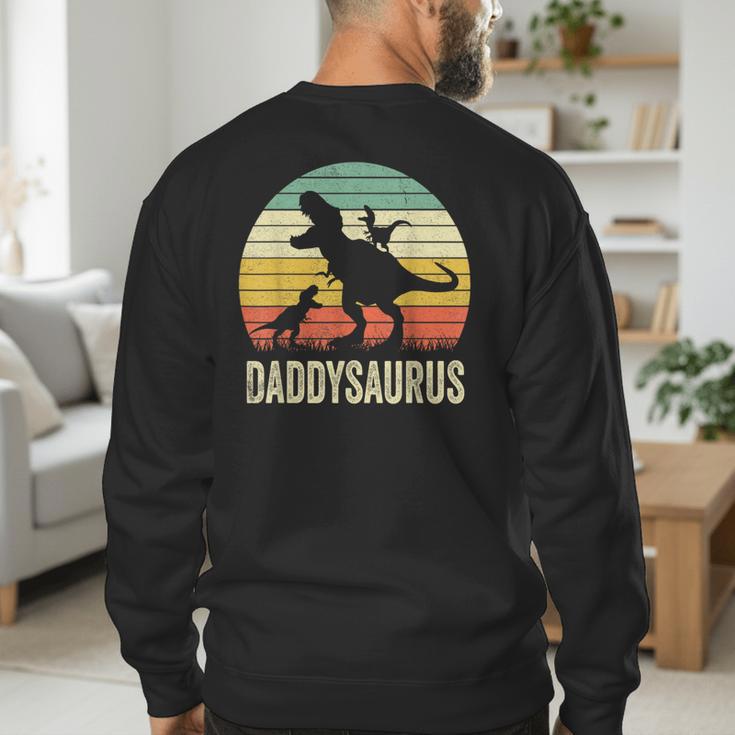 Daddy Dinosaur Daddysaurus 2 Kids For Dad Men's Sweatshirt Back Print Daddy Dinosaur Daddysaurus 2 Kids For Dad Men's Sweatshirt Back Print