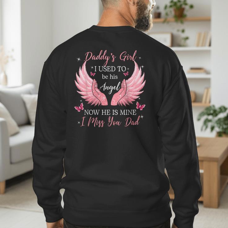 Daddy Girl I Used To Be His Angel Now He Is Mine Men's Sweatshirt Back Print