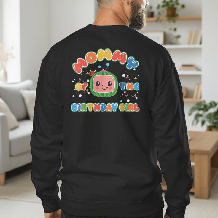 Daddy Mommy Of The Birthday Girl Melon Family Matching Men's Sweatshirt Back Print