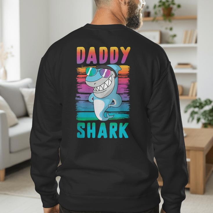 Daddy Shark Retro Vintage Dad Men's Sweatshirt Back Print Daddy Shark Retro Vintage Dad Men's Sweatshirt Back Print