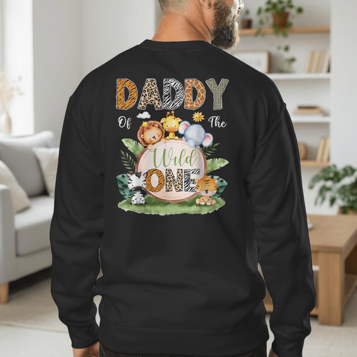 Daddy Of The Wild One 1St Birthday Kids Safari Jungle Men's Sweatshirt Back Print