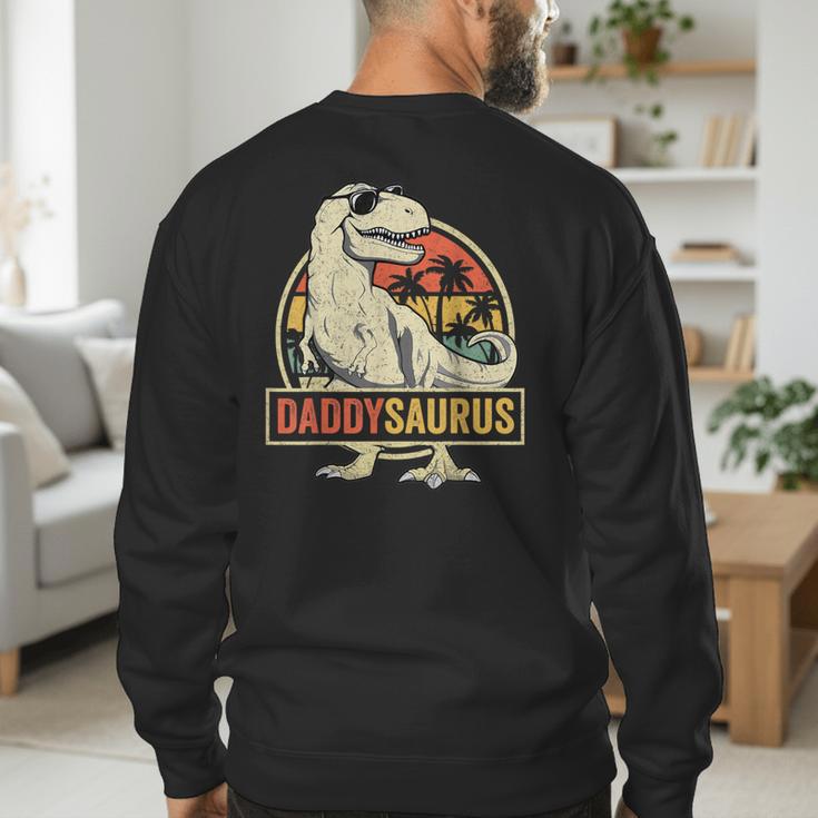 Daddysaurus Shirt T-Rex Dad Dinosaur Men's Sweatshirt Back Print