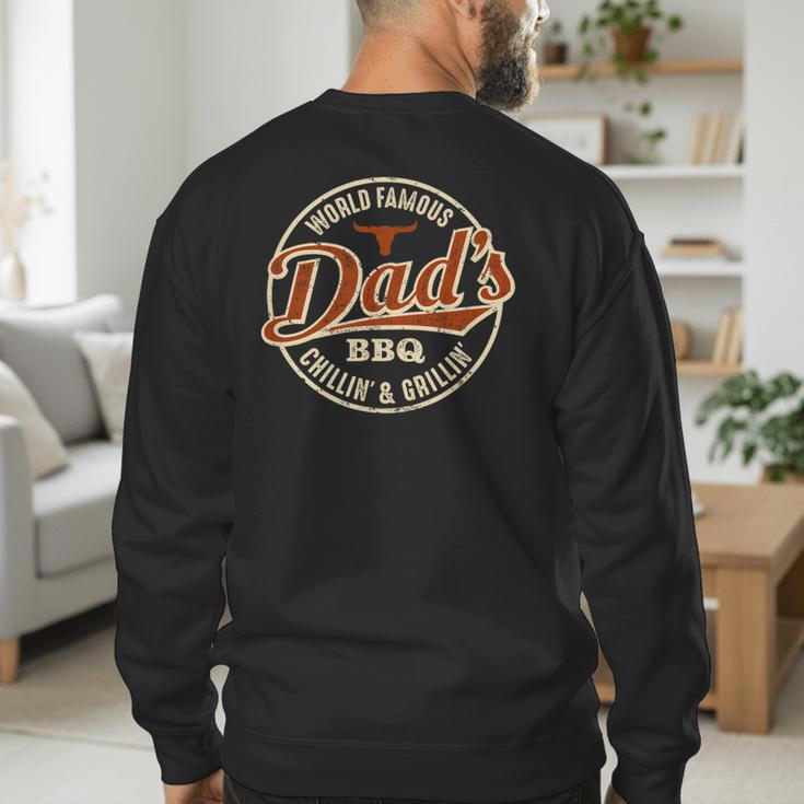 Dad's BBQ Chilling And Grilling Vintage Men's Sweatshirt Back Print