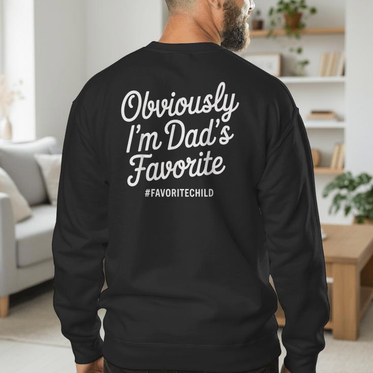 Dads Favorite Son Daughter I'm Dad's Favorite Men's Sweatshirt Back Print Dads Favorite Son Daughter I'm Dad's Favorite Men's Sweatshirt Back Print