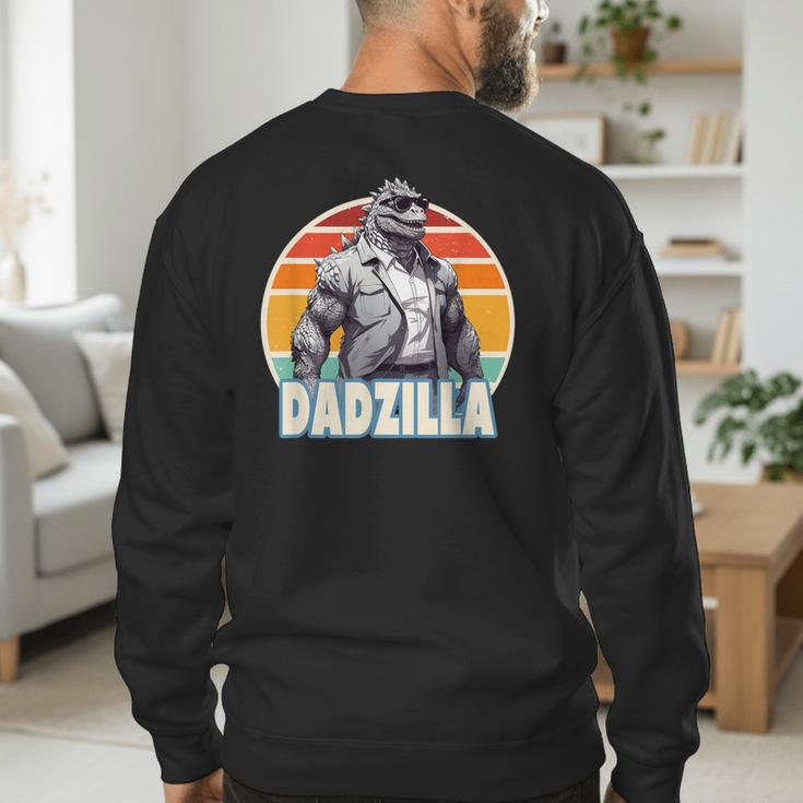 Dadzilla The Rad Dad Kaiju Vibes Men's Sweatshirt Back Print