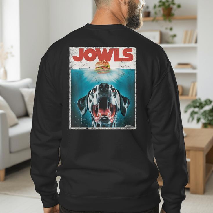 Dalmatian Jowls Cute Paws Spot Dog Mom Top Dog Dad Men's Sweatshirt Back Print