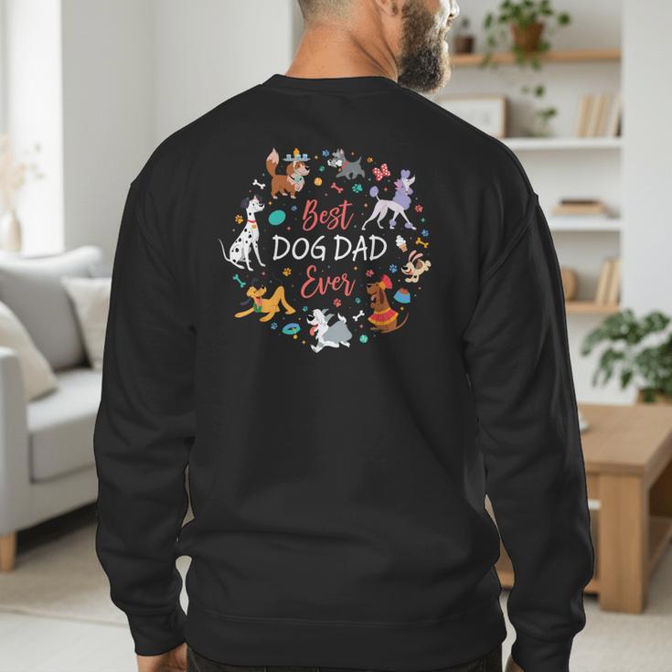 Disney Pet Parent Father’s Day Disney Dogs Best Dog Dad Ever Men's Sweatshirt Back Print
