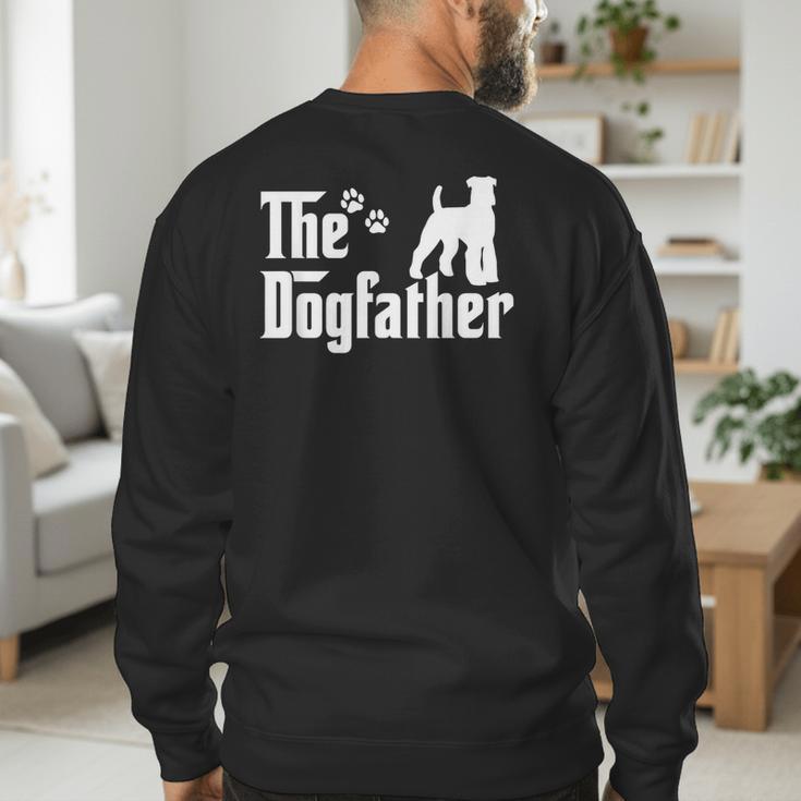 The Dogfather Tee Fathers Day Dad Dog Lover Schnauzer For Men Women Girls Kids Men's Sweatshirt Back Print