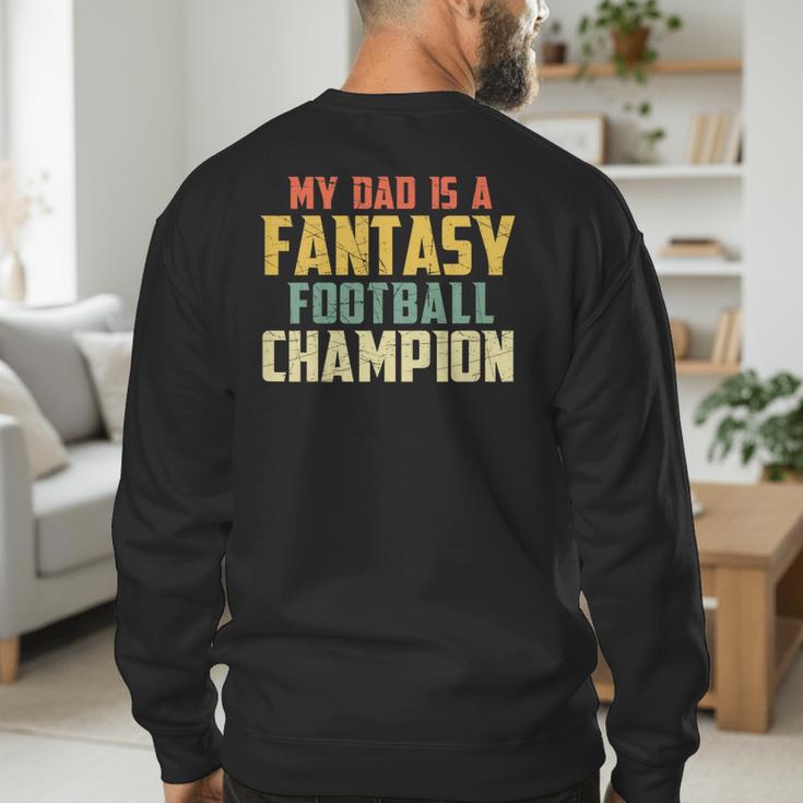 Fantasy Football Dad Champion Vintage Draft Party Men's Sweatshirt Back Print
