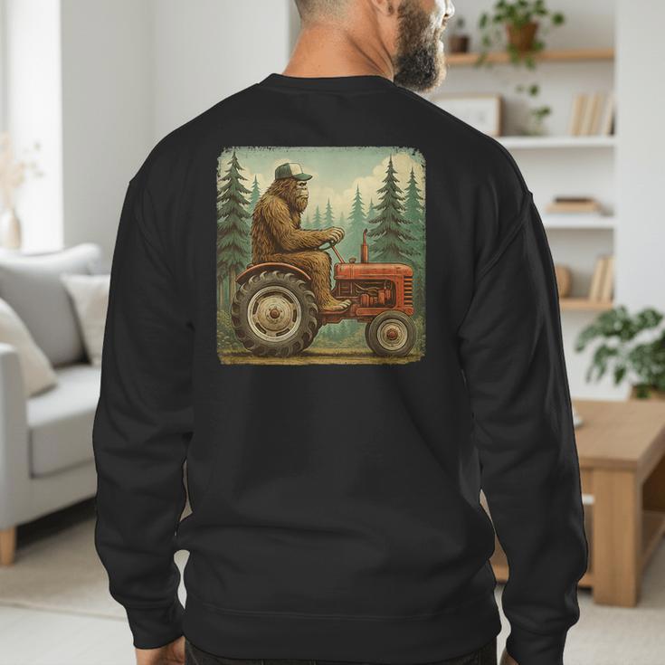 Farmer Men Tractor Rancher Farm Dad Distressed Men's Sweatshirt Back Print