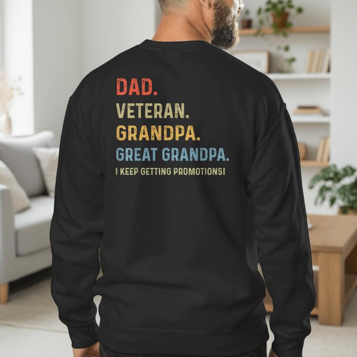 Fathers Day Dad Veteran Grandpa Great Grandpa Men's Sweatshirt Back Print Fathers Day Dad Veteran Grandpa Great Grandpa Men's Sweatshirt Back Print