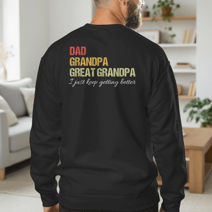 Fathers Day From Wife Son Kids Dad Grandpa Great Grandpa Men's Sweatshirt Back Print