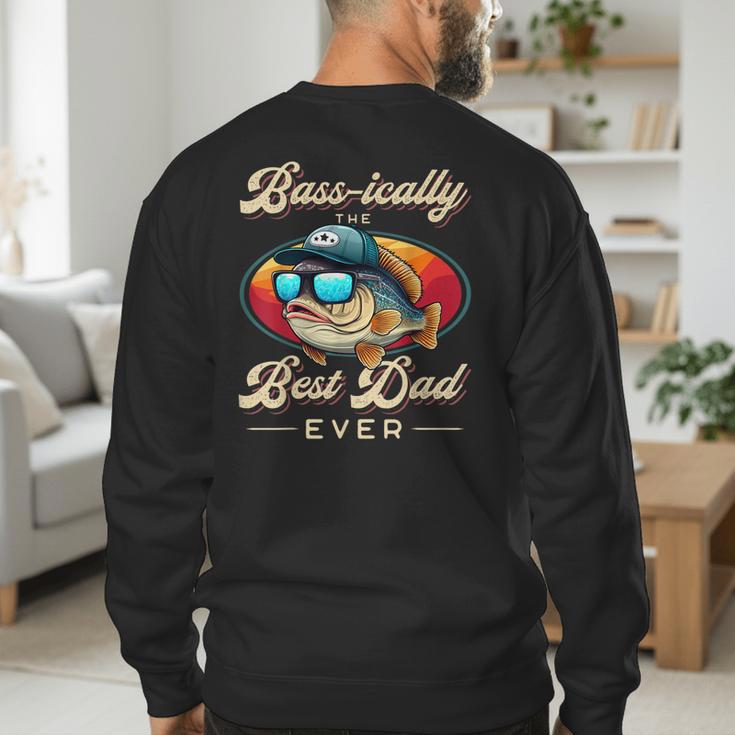 Fishing Father's Day Dad Fisherman Birthday Graphic Men's Sweatshirt Back Print