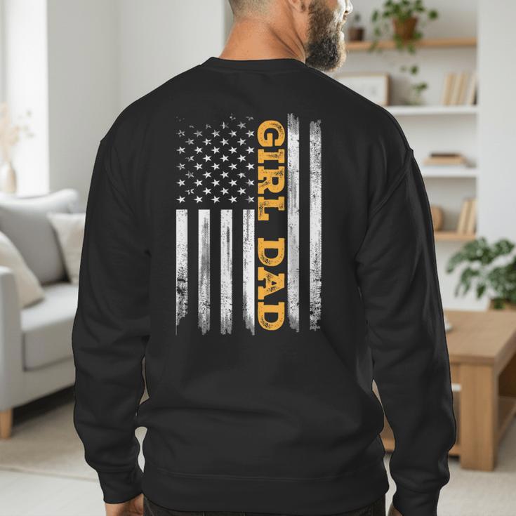 Girl Dad Father's Day Dad Daughter Dad Of Girls Outnumbered Men's Sweatshirt Back Print