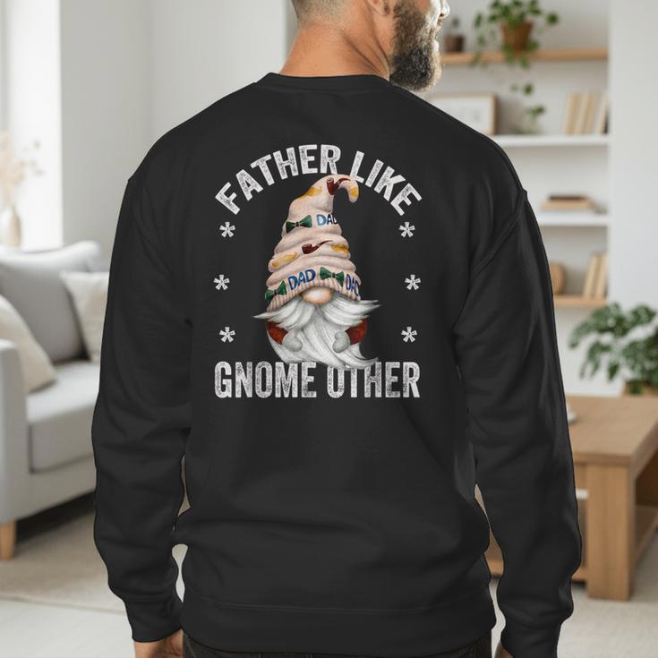 Grandpa Fathers Day Gnome For Men And Best Dad Pun Men's Sweatshirt Back Print